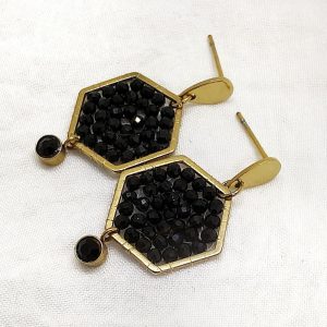 Kolczyki z czarnymi turmalinami i cyrkonią